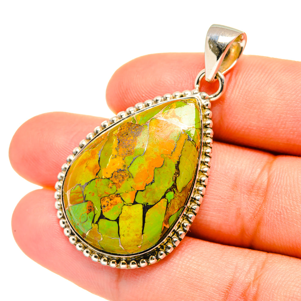 Green Copper Composite Turquoise Pendants handcrafted by Ana Silver Co - PD7434