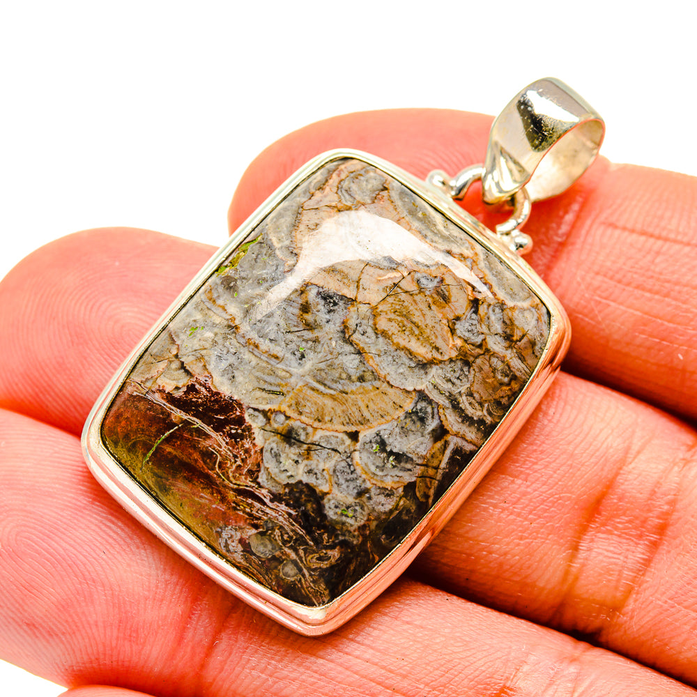 Mushroom Rhyolite Pendants handcrafted by Ana Silver Co - PD743415