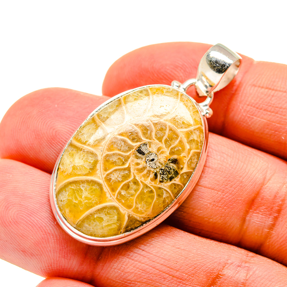 Ammonite Fossil Pendants handcrafted by Ana Silver Co - PD743416