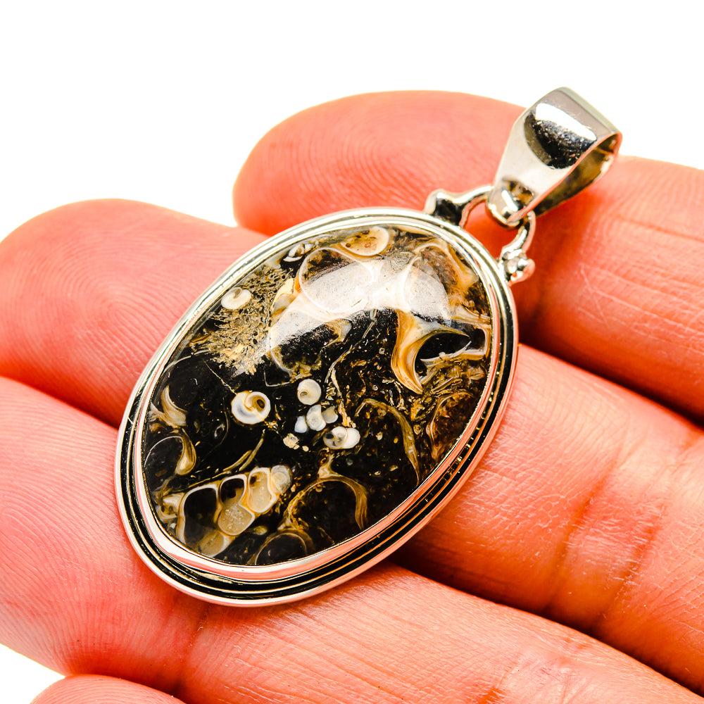Turritella Agate Pendants handcrafted by Ana Silver Co - PD743475