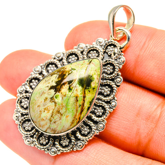 African Green Opal Pendants handcrafted by Ana Silver Co - PD7435