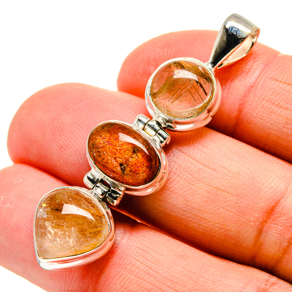 Rutilated Quartz Pendants handcrafted by Ana Silver Co - PD743665
