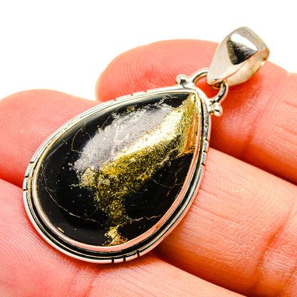 Pyrite In Black Onyx Pendants handcrafted by Ana Silver Co - PD743737