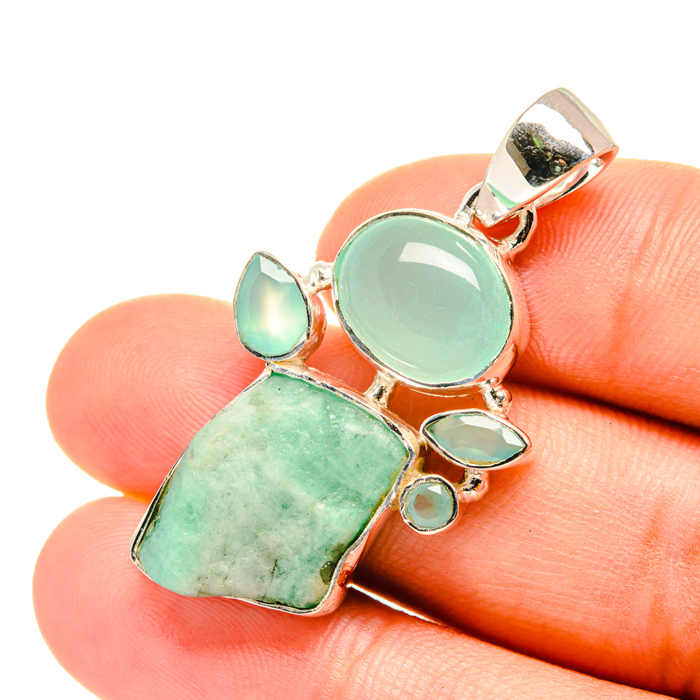 Aqua Chalcedony Pendants handcrafted by Ana Silver Co - PD7440