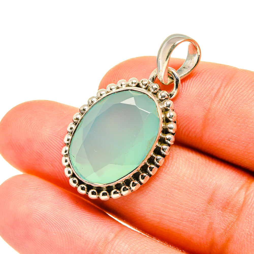 Aqua Chalcedony Pendants handcrafted by Ana Silver Co - PD7441