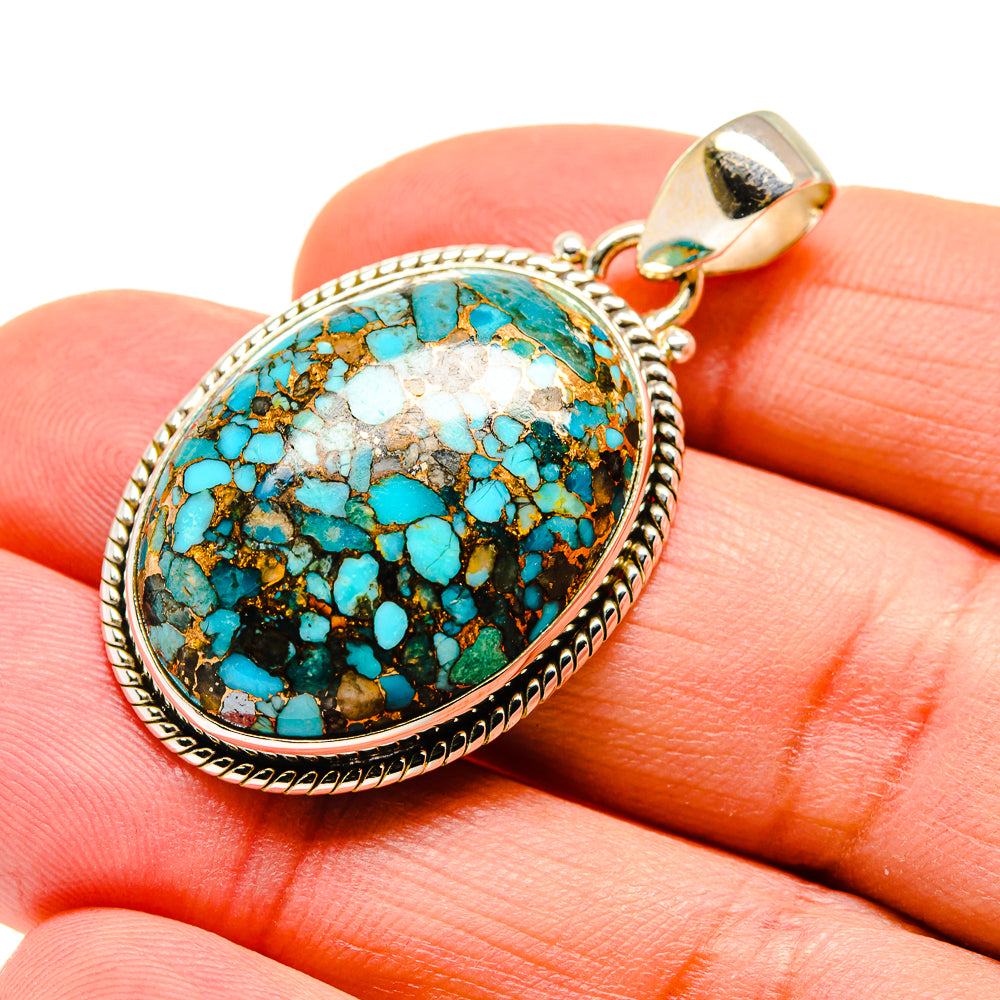 Blue Copper Composite Turquoise Pendants handcrafted by Ana Silver Co - PD744179