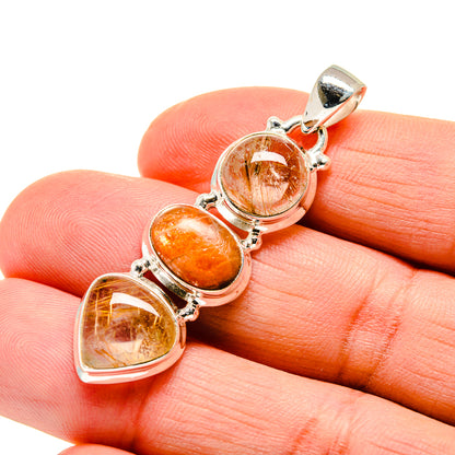 Rutilated Quartz Pendants handcrafted by Ana Silver Co - PD744234