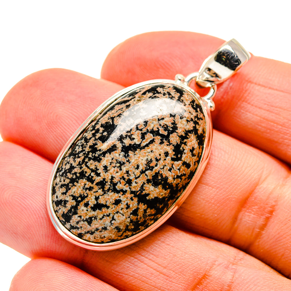 Snowflake Obsidian Pendants handcrafted by Ana Silver Co - PD744322
