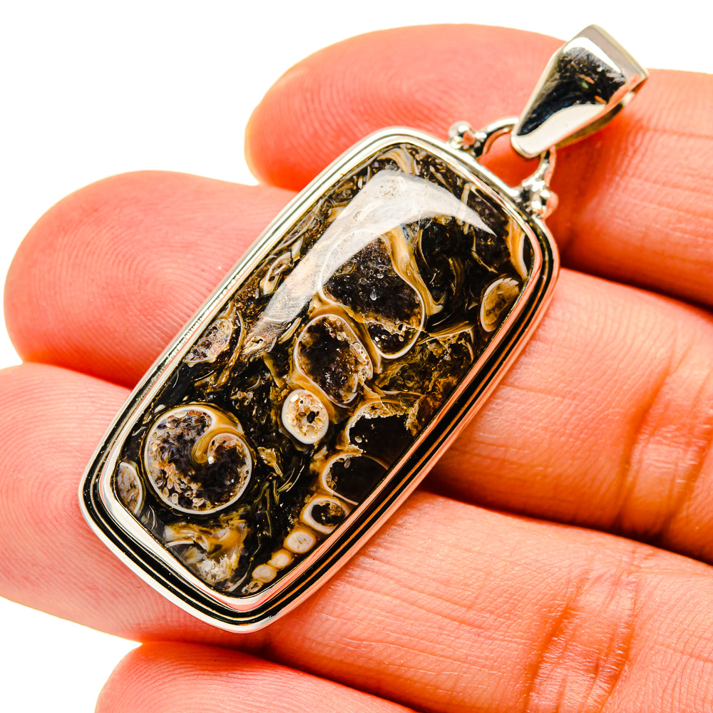 Turritella Agate Pendants handcrafted by Ana Silver Co - PD744400