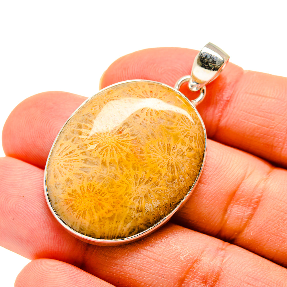 Fossil Coral Pendants handcrafted by Ana Silver Co - PD744533