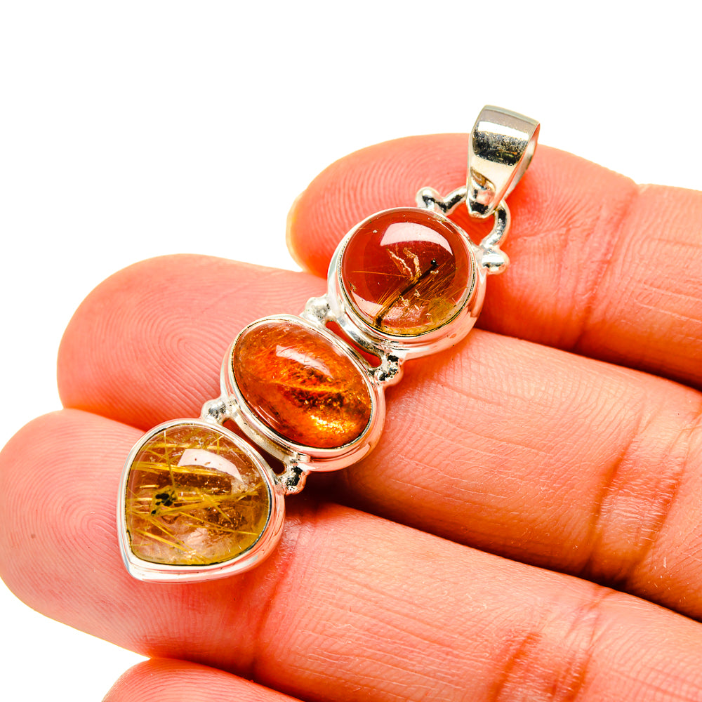 Rutilated Quartz Pendants handcrafted by Ana Silver Co - PD744554