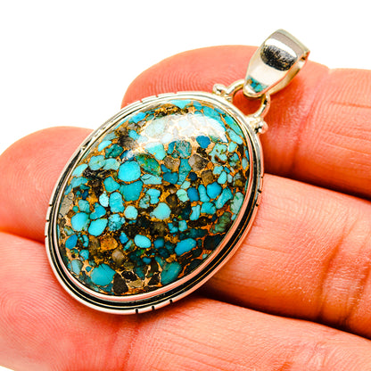 Blue Copper Composite Turquoise Pendants handcrafted by Ana Silver Co - PD744892