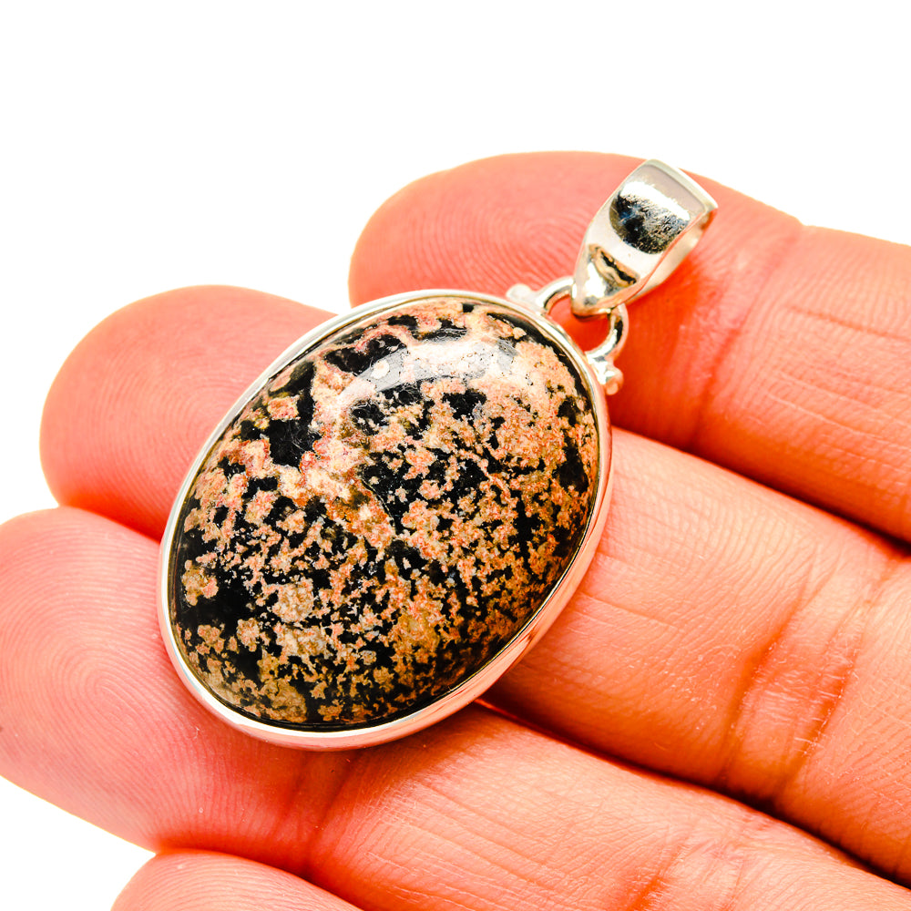 Snowflake Obsidian Pendants handcrafted by Ana Silver Co - PD744936