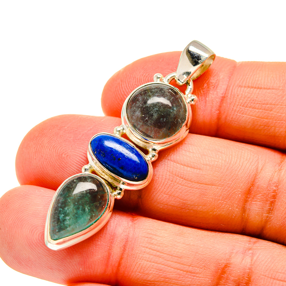 Blue Fluorite Pendants handcrafted by Ana Silver Co - PD745019