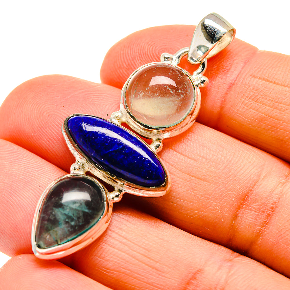 Blue Fluorite Pendants handcrafted by Ana Silver Co - PD745055