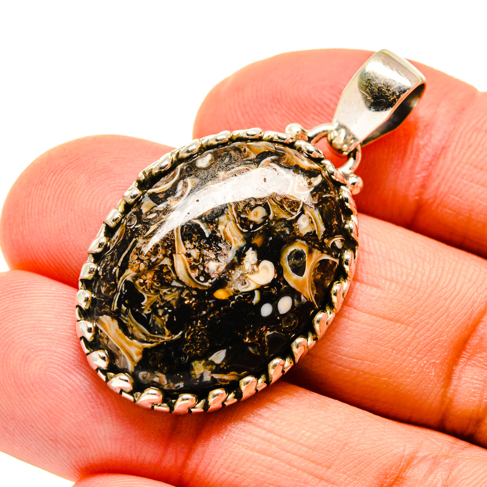 Turritella Agate Pendants handcrafted by Ana Silver Co - PD745113