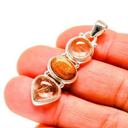 Rutilated Quartz Pendants handcrafted by Ana Silver Co - PD745143