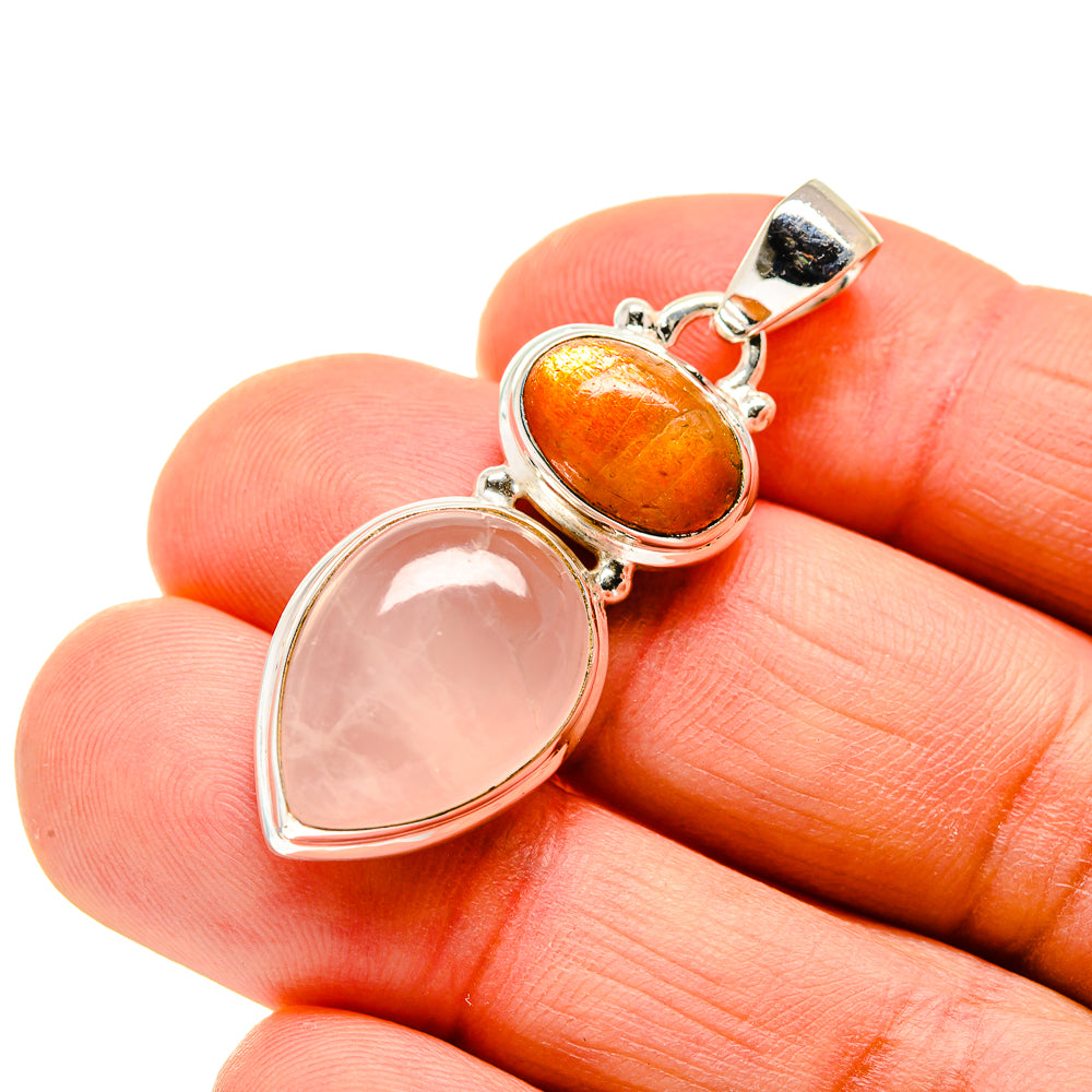 Rose Quartz Pendants handcrafted by Ana Silver Co - PD745183