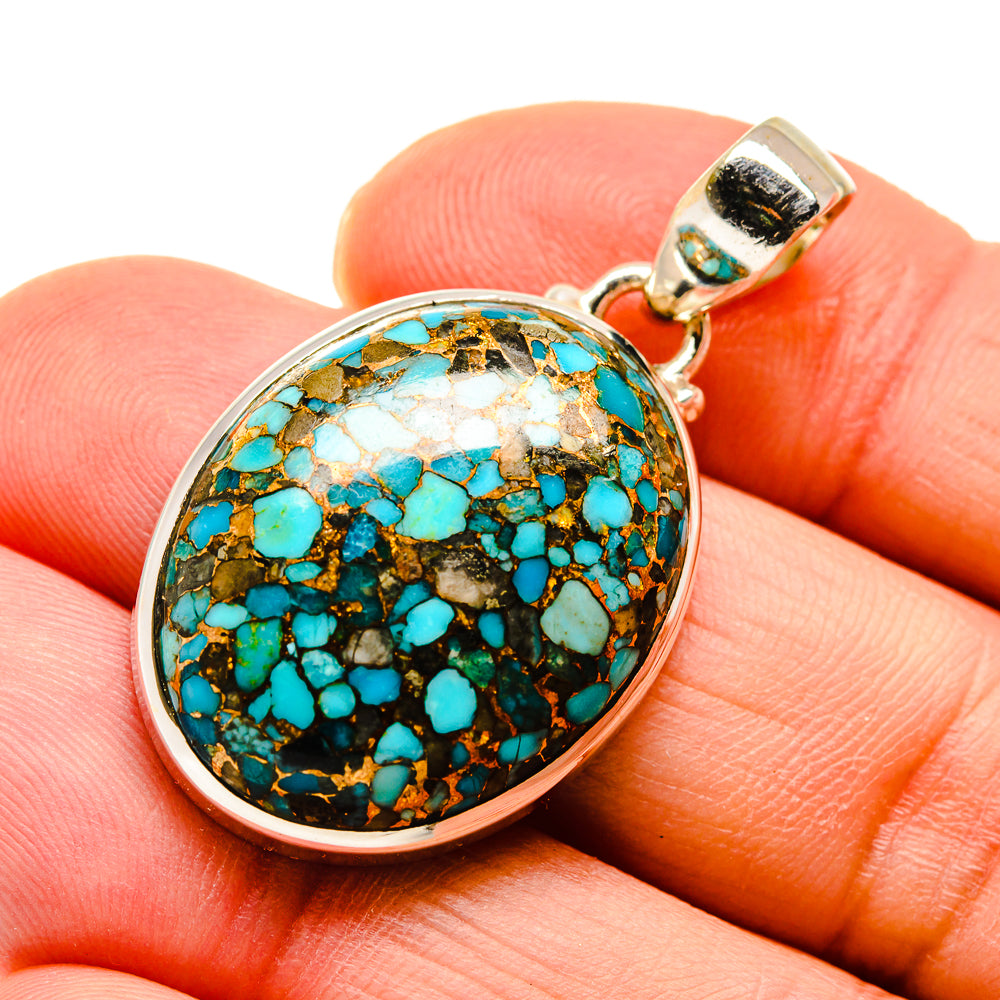 Blue Copper Composite Turquoise Pendants handcrafted by Ana Silver Co - PD745260