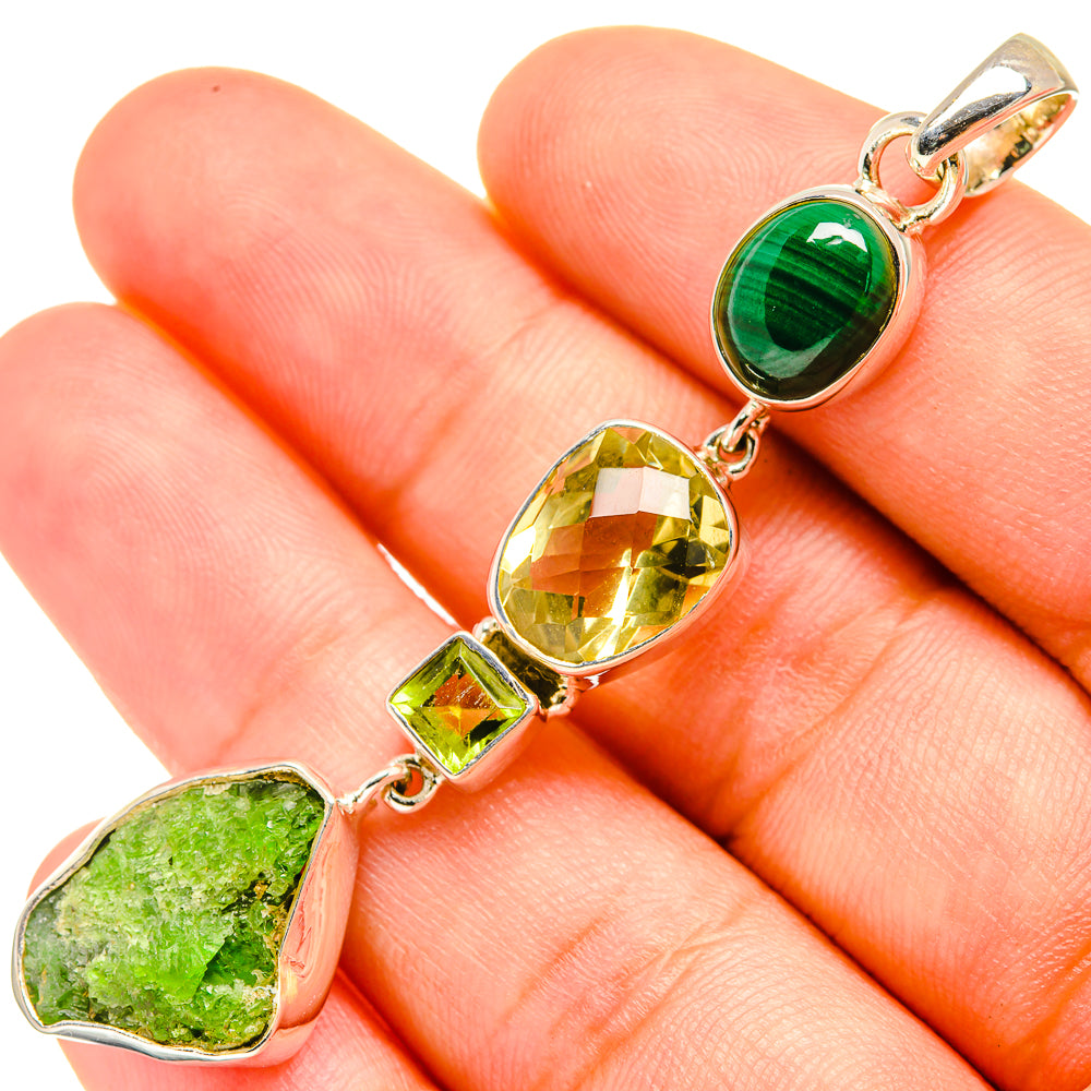 Chrome Diopside Pendants handcrafted by Ana Silver Co - PD7454