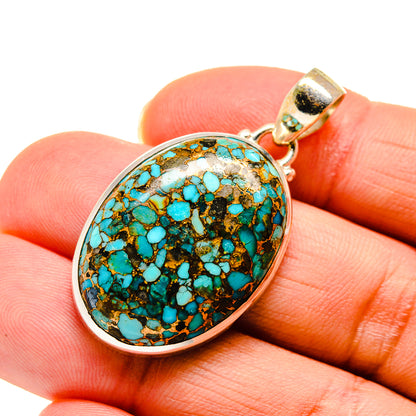 Blue Copper Composite Turquoise Pendants handcrafted by Ana Silver Co - PD745403