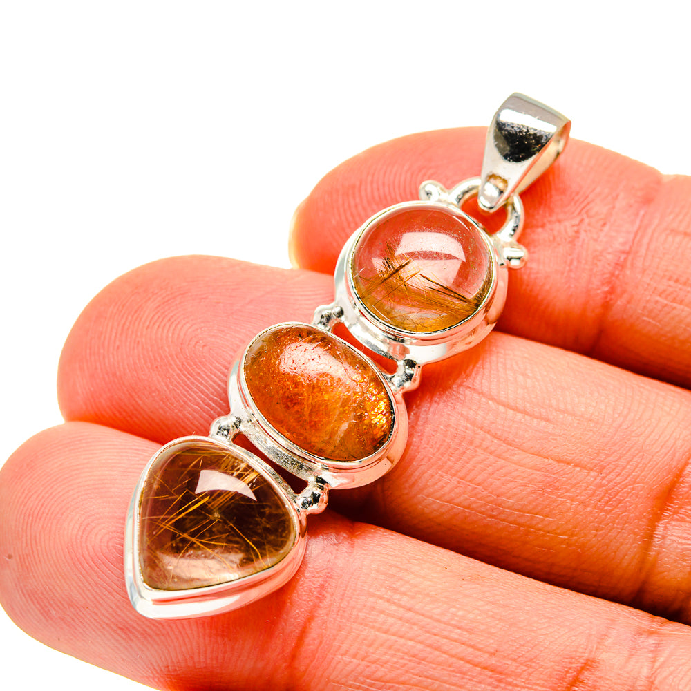 Rutilated Quartz Pendants handcrafted by Ana Silver Co - PD745468