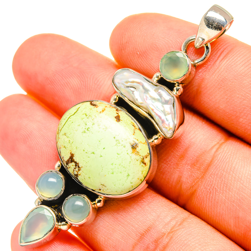 Lemon Chrysoprase Pendants handcrafted by Ana Silver Co - PD7456