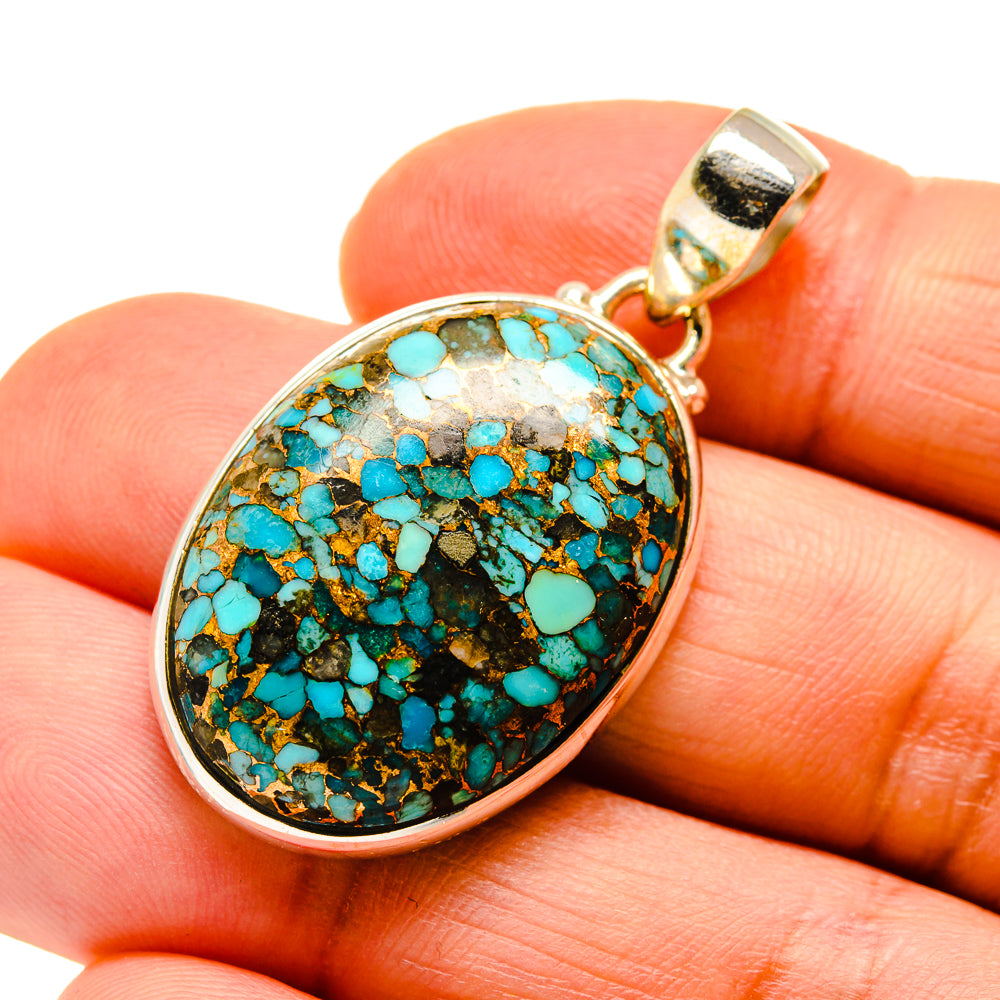 Blue Copper Composite Turquoise Pendants handcrafted by Ana Silver Co - PD745687