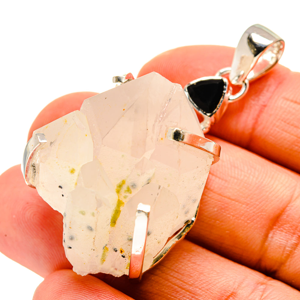 Green Tourmaline In Quartz Pendants handcrafted by Ana Silver Co - PD745796