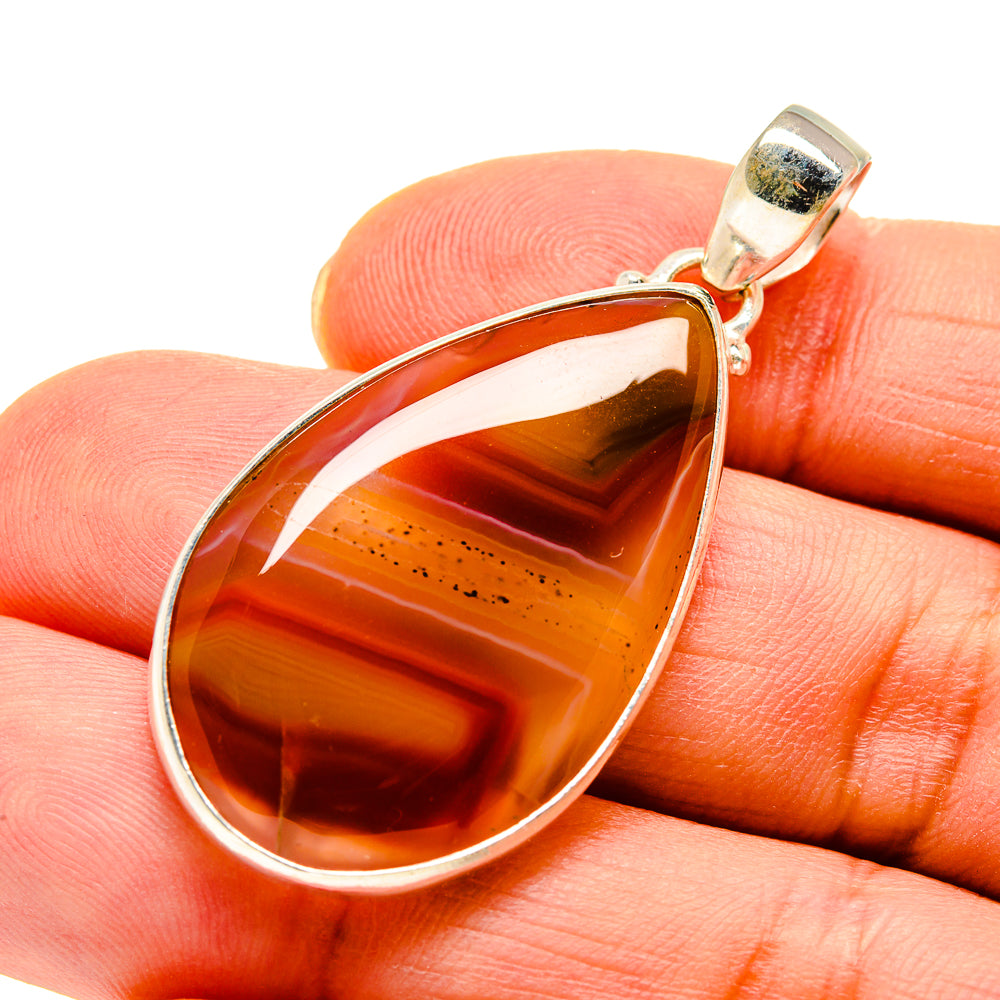 Red Botswana Agate Pendants handcrafted by Ana Silver Co - PD745817