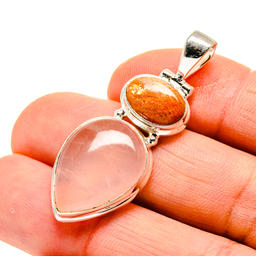 Rose Quartz Pendants handcrafted by Ana Silver Co - PD746023