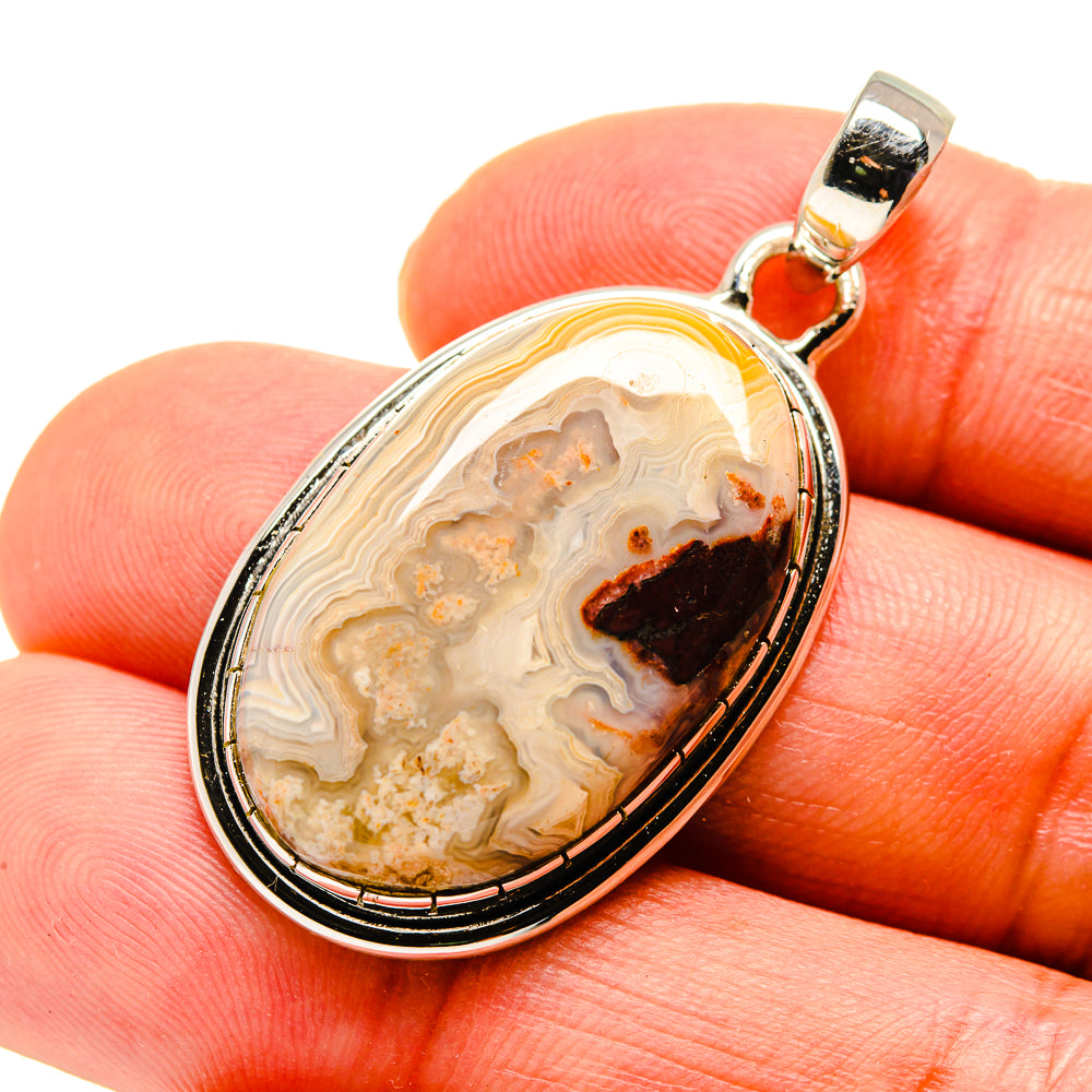 Laguna Lace Agate Pendants handcrafted by Ana Silver Co - PD746201