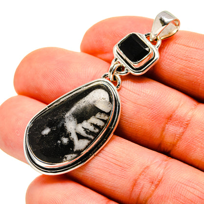 Pinolith Jasper, Black Onyx Pendants handcrafted by Ana Silver Co - PD746231