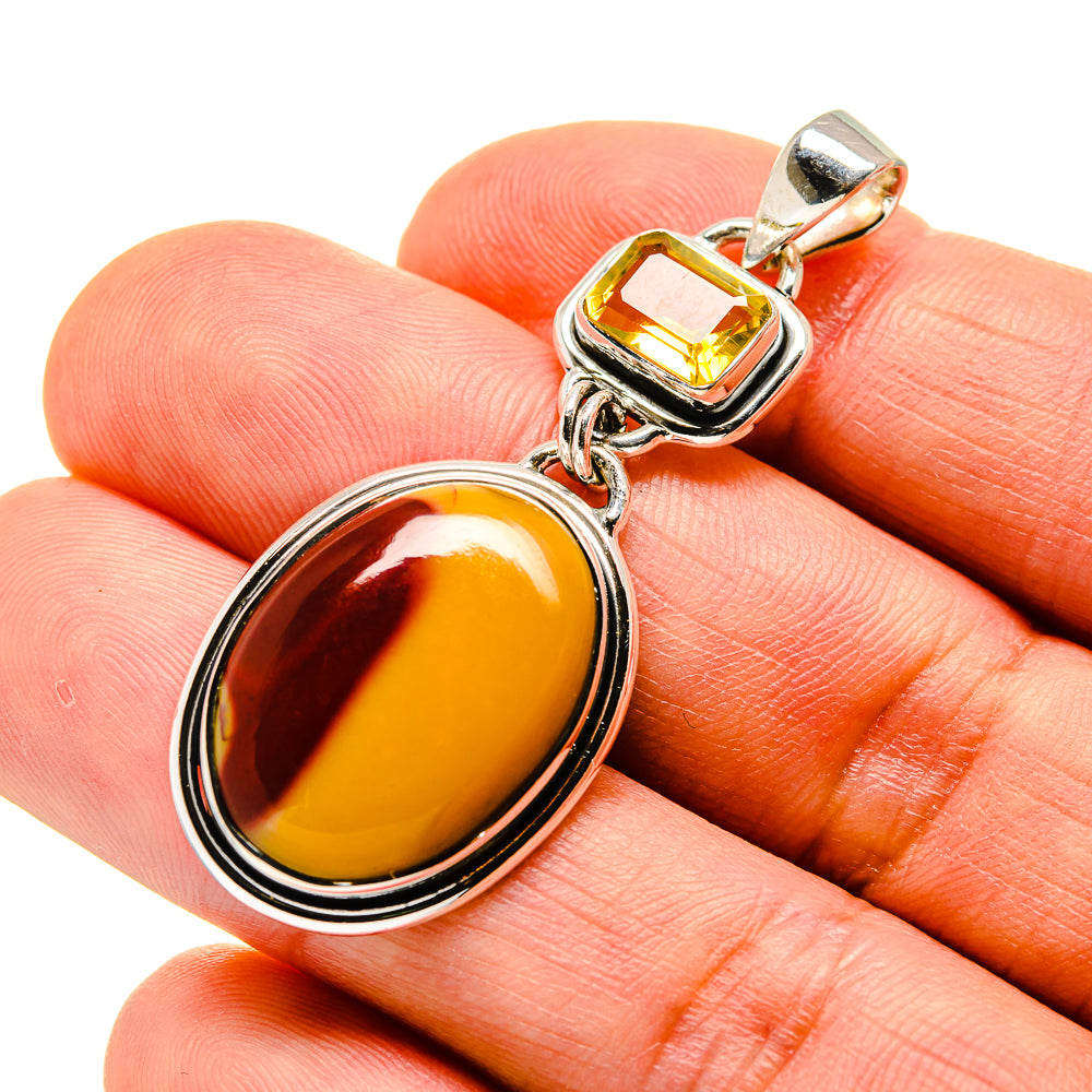 Mookaite, Citrine Pendants handcrafted by Ana Silver Co - PD746259