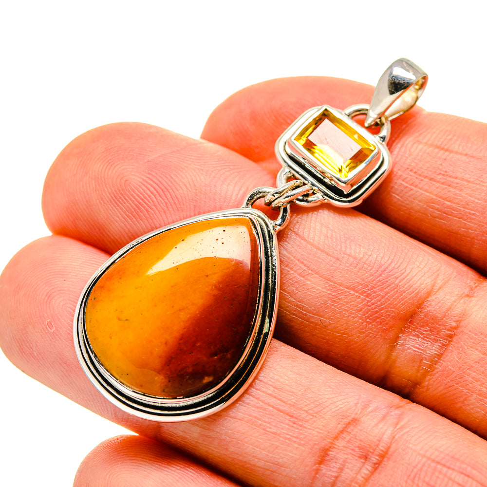 Mookaite, Citrine Pendants handcrafted by Ana Silver Co - PD746260