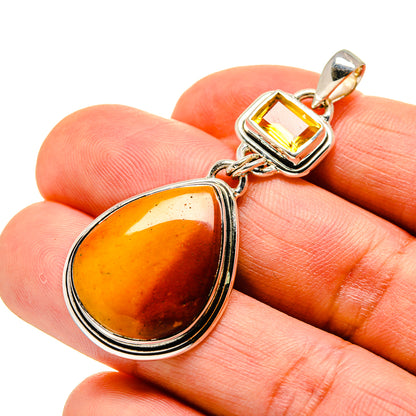 Mookaite, Citrine Pendants handcrafted by Ana Silver Co - PD746260