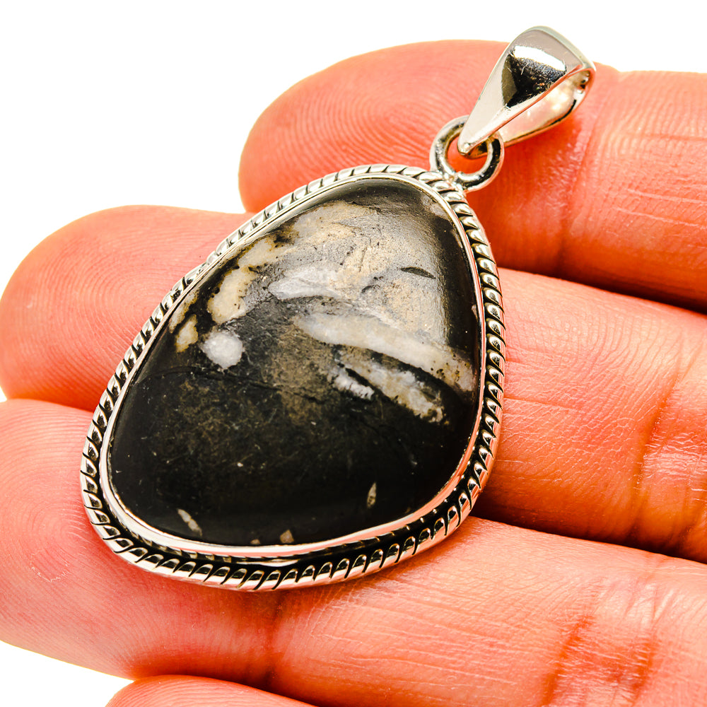 Chrysanthemum Stone Pendants handcrafted by Ana Silver Co - PD746473