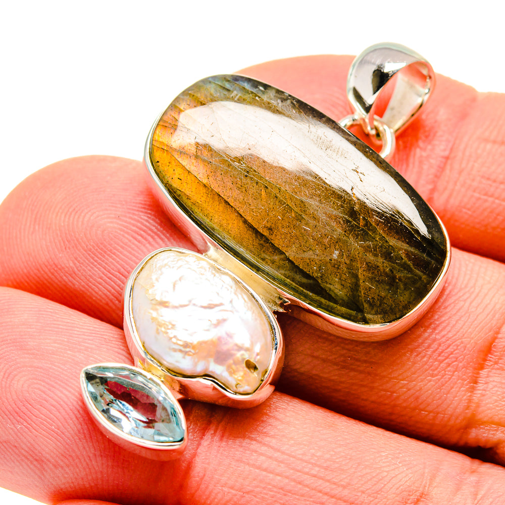 Labradorite Pendants handcrafted by Ana Silver Co - PD746575