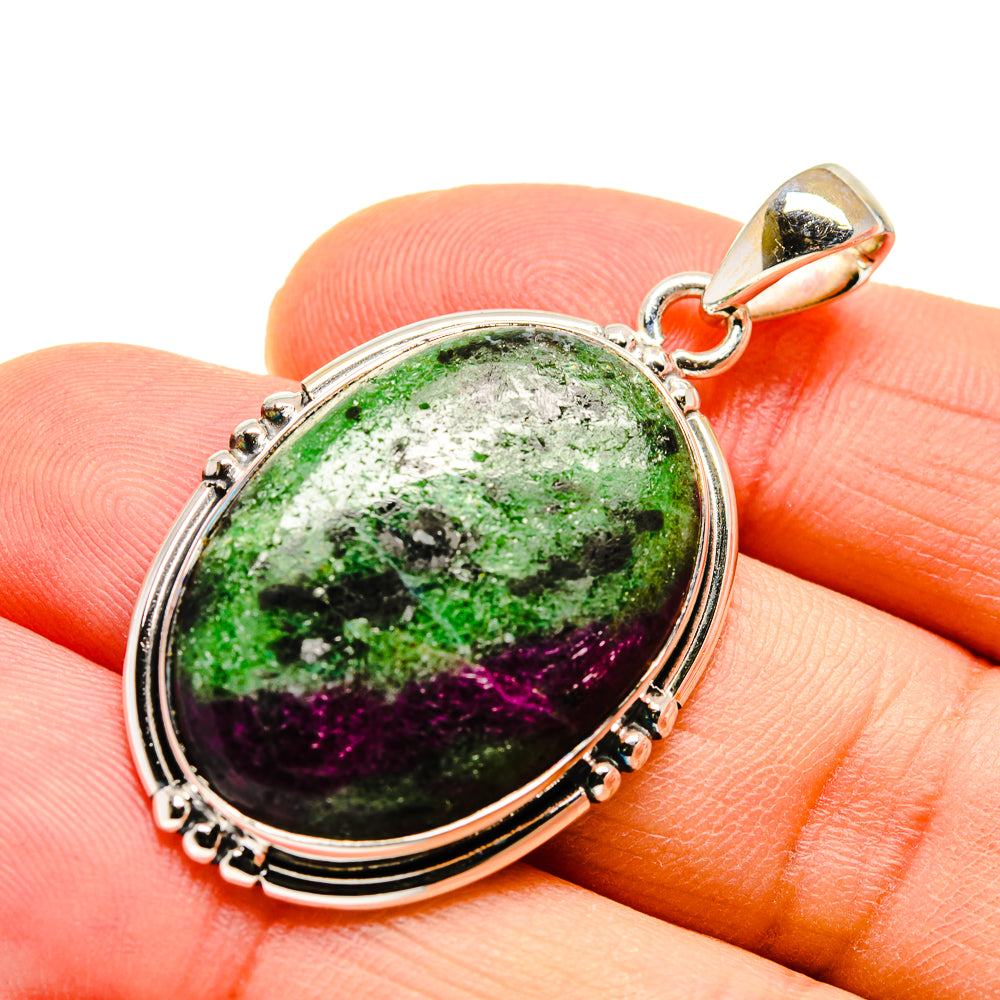 Ruby Zoisite Pendants handcrafted by Ana Silver Co - PD746762