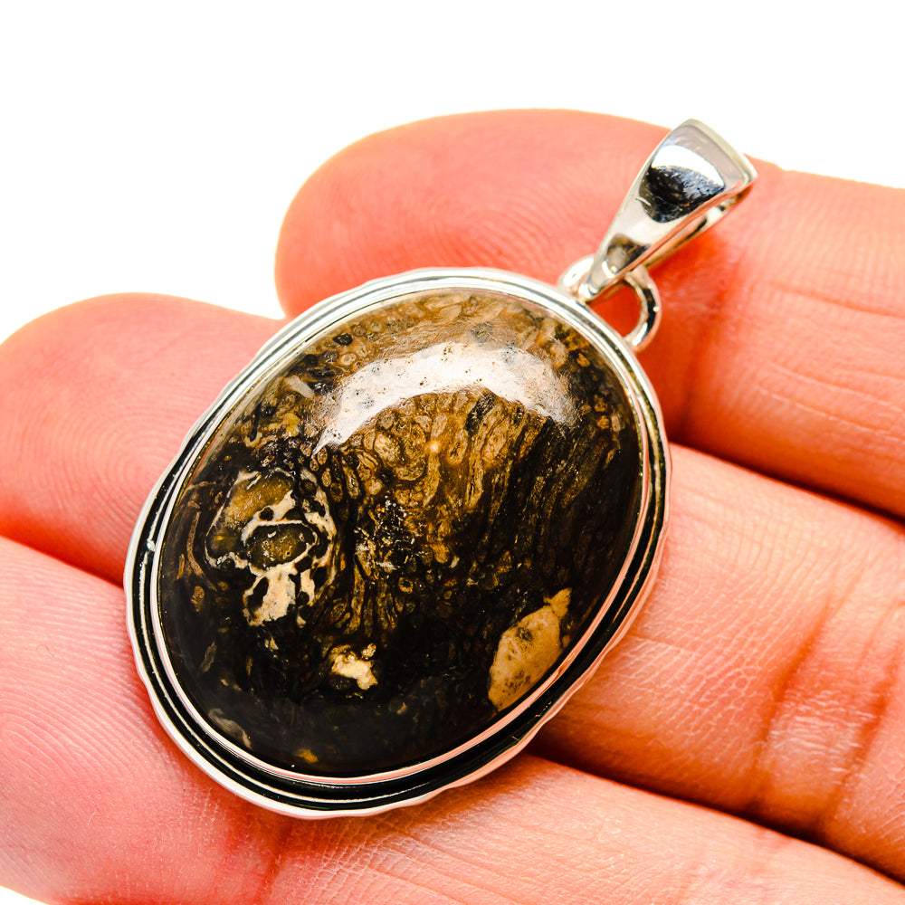 Turritella Agate Pendants handcrafted by Ana Silver Co - PD746786