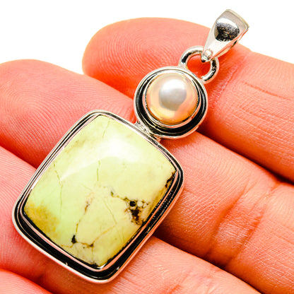 Lemon Chrysoprase Pendants handcrafted by Ana Silver Co - PD747024
