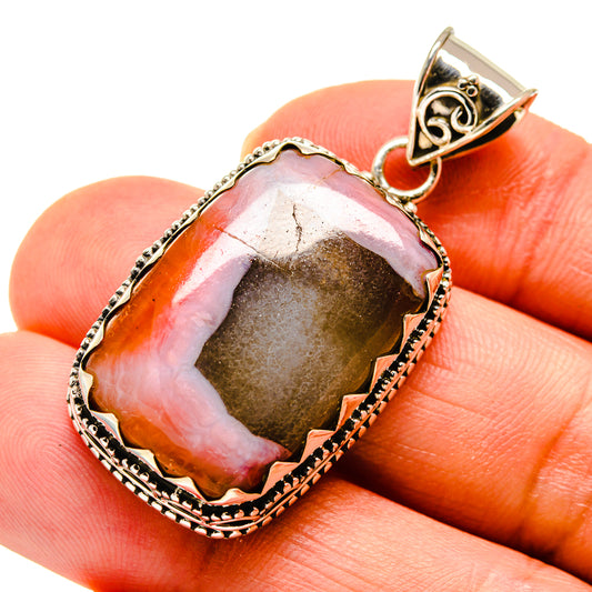 Pink Agate Pendants handcrafted by Ana Silver Co - PD747301