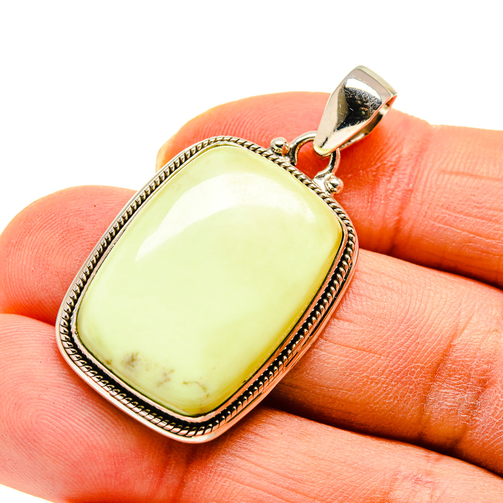 Lemon Chrysoprase Pendants handcrafted by Ana Silver Co - PD747676