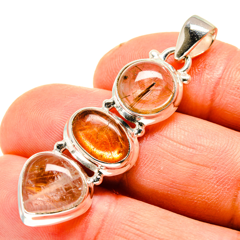 Rutilated Quartz Pendants handcrafted by Ana Silver Co - PD747877
