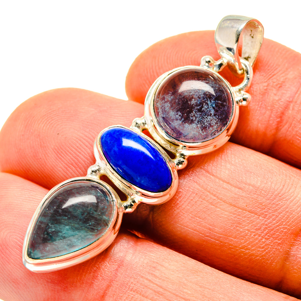 Blue Fluorite Pendants handcrafted by Ana Silver Co - PD747977