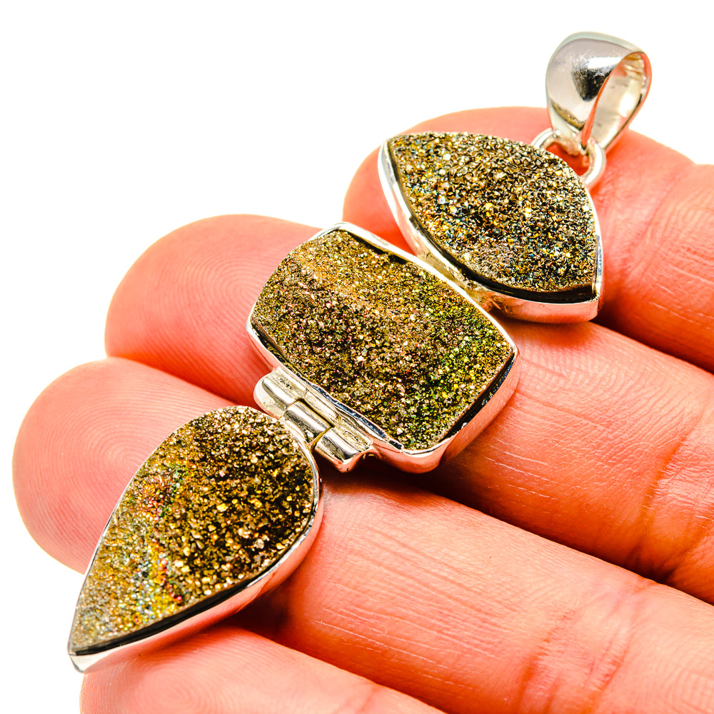 Spectro Pyrite Druzy Pendants handcrafted by Ana Silver Co - PD748153