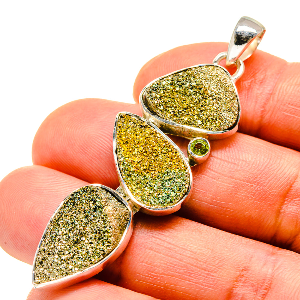 Spectro Pyrite Druzy Pendants handcrafted by Ana Silver Co - PD748158