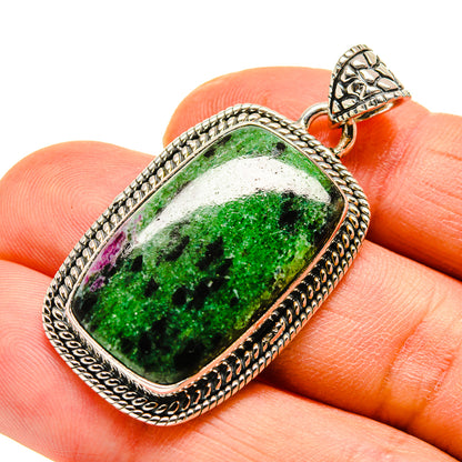 Ruby Zoisite Pendants handcrafted by Ana Silver Co - PD748244