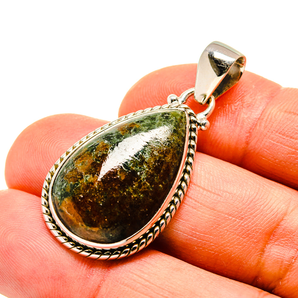 Grass Garnet Pendants handcrafted by Ana Silver Co - PD748324