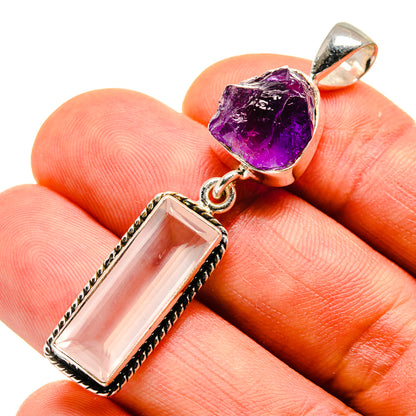 Rose Quartz Pendants handcrafted by Ana Silver Co - PD748402